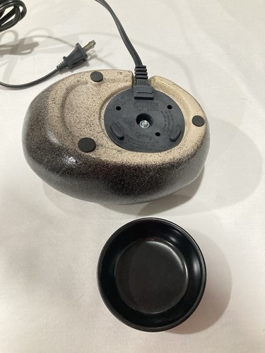Scaldabagno Elettrico Scentsy Zen Rock Element Pietra Marmo Grigio con Piatto Nero - Foto 4 di 5