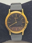 Vintage Seiko Quartz 34mm Black Dial Mens Watch V700-8A10