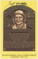   Joe Morgan Signed Yellow HOF Plaque 8 717205