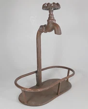 Metal Rustic Style Country, Farmhouse Faucet Soap Dish and Utility Holder.