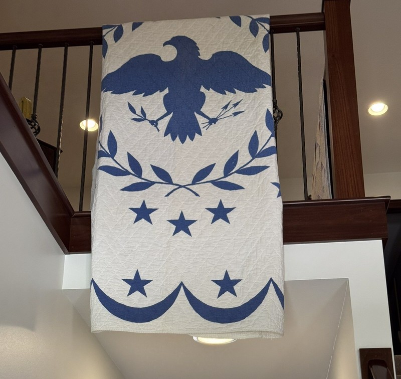 Hooray For USA!  Celebrate With Colonial Type Quilt, Printed w/ Machine Quilting
