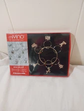 MiVino Stemware Charms Holiday Gold Set of 6, Wine Glass Charms NEW Prodyne