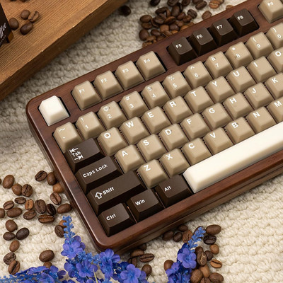 164 Keys Coffee Translucent Keycaps Doubleshot PBT Cherry Profile Keycap Set Fit