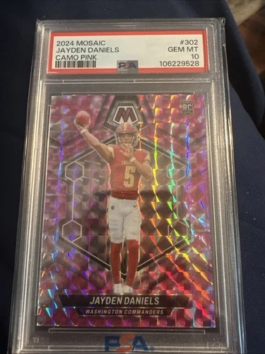 2024 Mosaic Jayden Daniels Camo Pink PSA 10