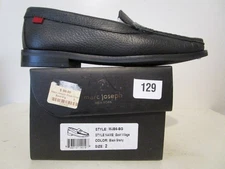 Marc Joseph East Village Leather Slip On School Boys Loafers Black Grainy Size 2