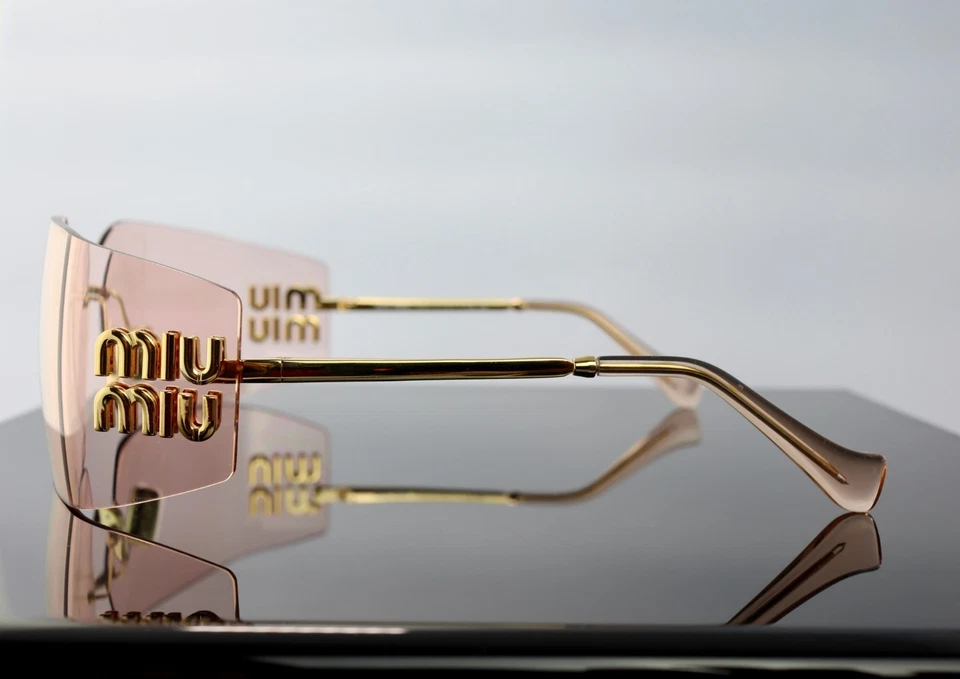 Gafas de sol Miu Miu Runway SMU54YS ZVN20F doradas/marrones claros lentes sin montura 100 % UV Foto 3 de 4