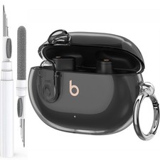 Olytop for Beats Studio Buds/Buds  Clear Case with Lock 2021/2023, Black Pen