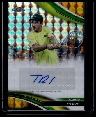 2025 Topps Chrome #CA-TPL Tommy Paul Chrome Autographs Gold Geometric #/50