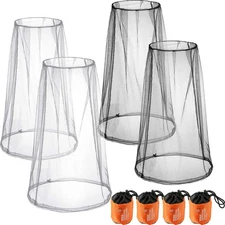 HESTYA 4 Pack Mosquito Head Net Face Mesh Protecting Net for Outdoor Hiking C...
