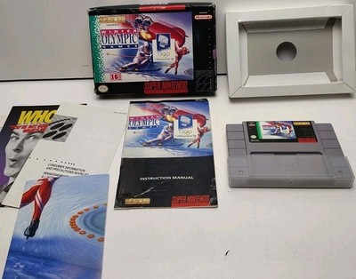 Winter Olympic Games SNES Super Nintendo COMPLETE w/ Box Poster & Manual Inserts
