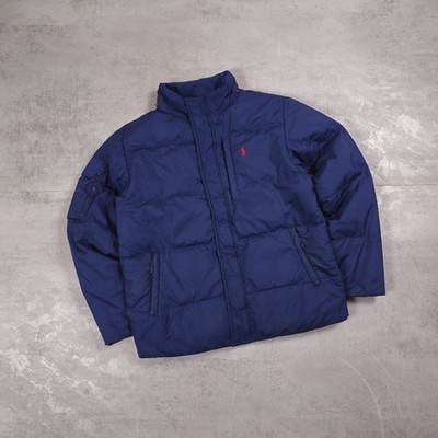 Ralph Lauren Pufferjacke Vintage Daunenjacke Blau Y2K | L (16-18)
