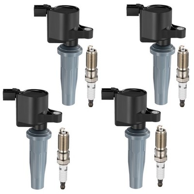 Set of 4 Ignition Coils and Spark Plugs For 2013-2018 Ford C-Max 2.0L Vehicle