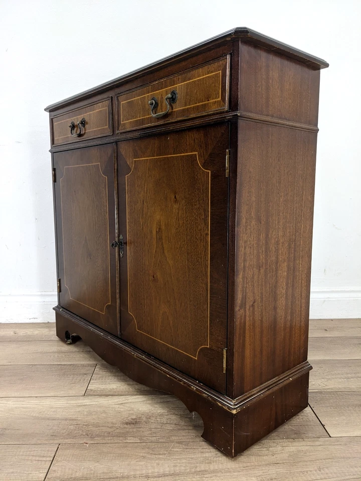 SIDEBOARD Mahogany Small Regency Style Cabinet 2 Drawers 2 Door FREE DELIVERY - Image 4 of 4