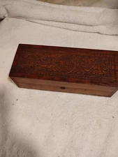 Antique Wheeler & Wilson Sewing Machines Carved Wooden Hinged Box  (65)