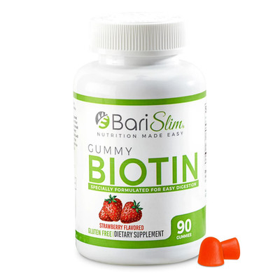 BariSlim Biotin Gummies Bariatric Gummy Vitamins Dietary Supplement - Strawberry