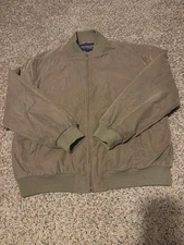 Roundtree & Yorke Bomber Jacket Brown Men’s Large Zip Up Casual Coat