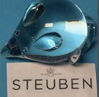 Steuben Vintage Crystal Art Glass Sculpture Figurine Mouse, 4-inch, Signed