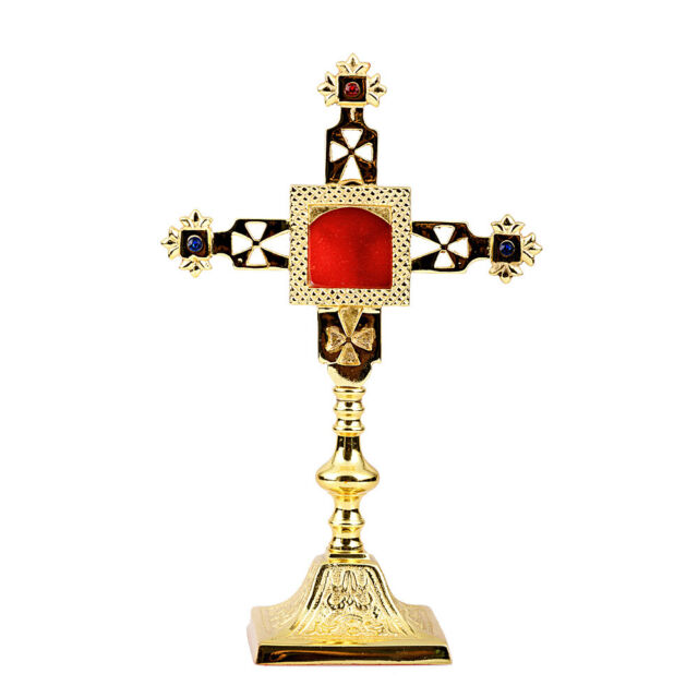 Monstranz Reliquiar H 25cm mit Steinen Golden Reliquienhalter Hausaltar Neu 2850 Monstranz Reliquiar H 25cm mit Steinen Golden Reliquienhalter Hausaltar Neu 2850