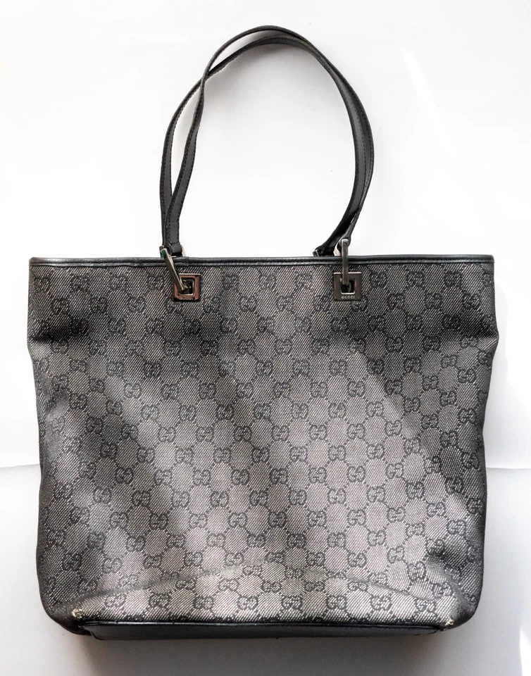 GUCCI Tote Bag GG Canvas Black Auth with Dust bag from JAPAN - Image 2 of 4