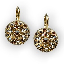 Mariana Earrings Floral Golden Shadow Austrian Crystals My Treasures Coll.