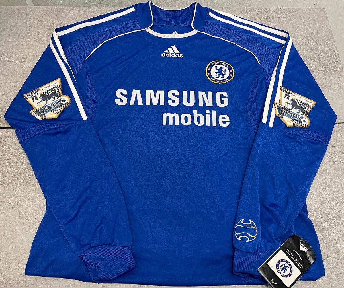 Chelsea FC Adidas 2006-2008 Home Football Shirt Kit L/S #11 DROGBA