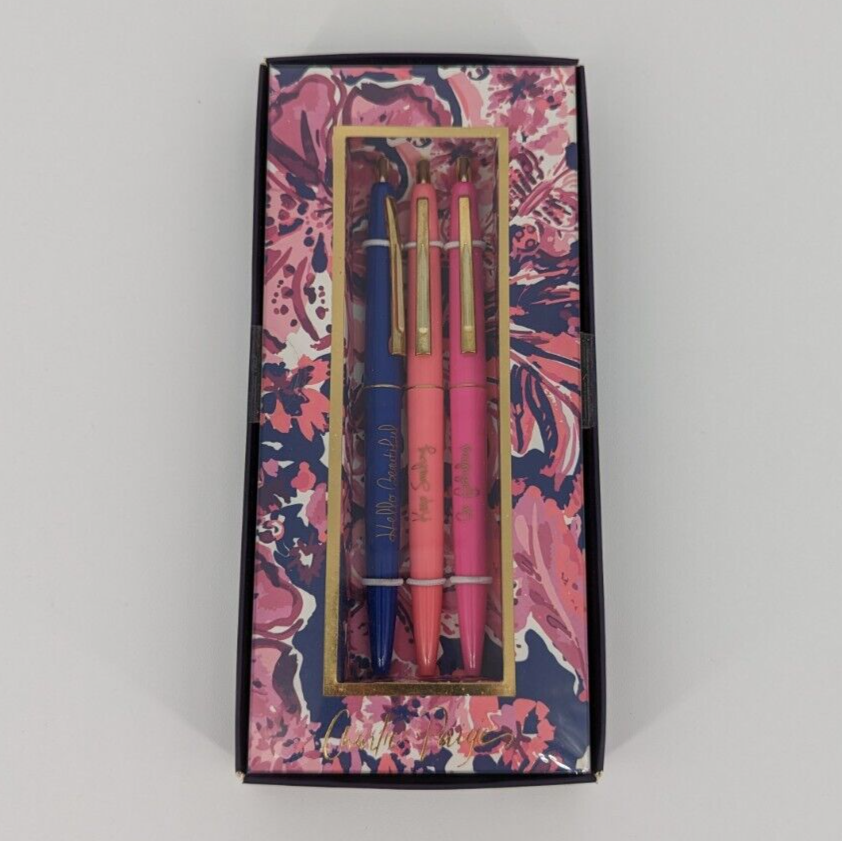 Charlie Paige 3 Pen Set - Hello Beautiful Keep Smiling Be Fabulous - New NIB