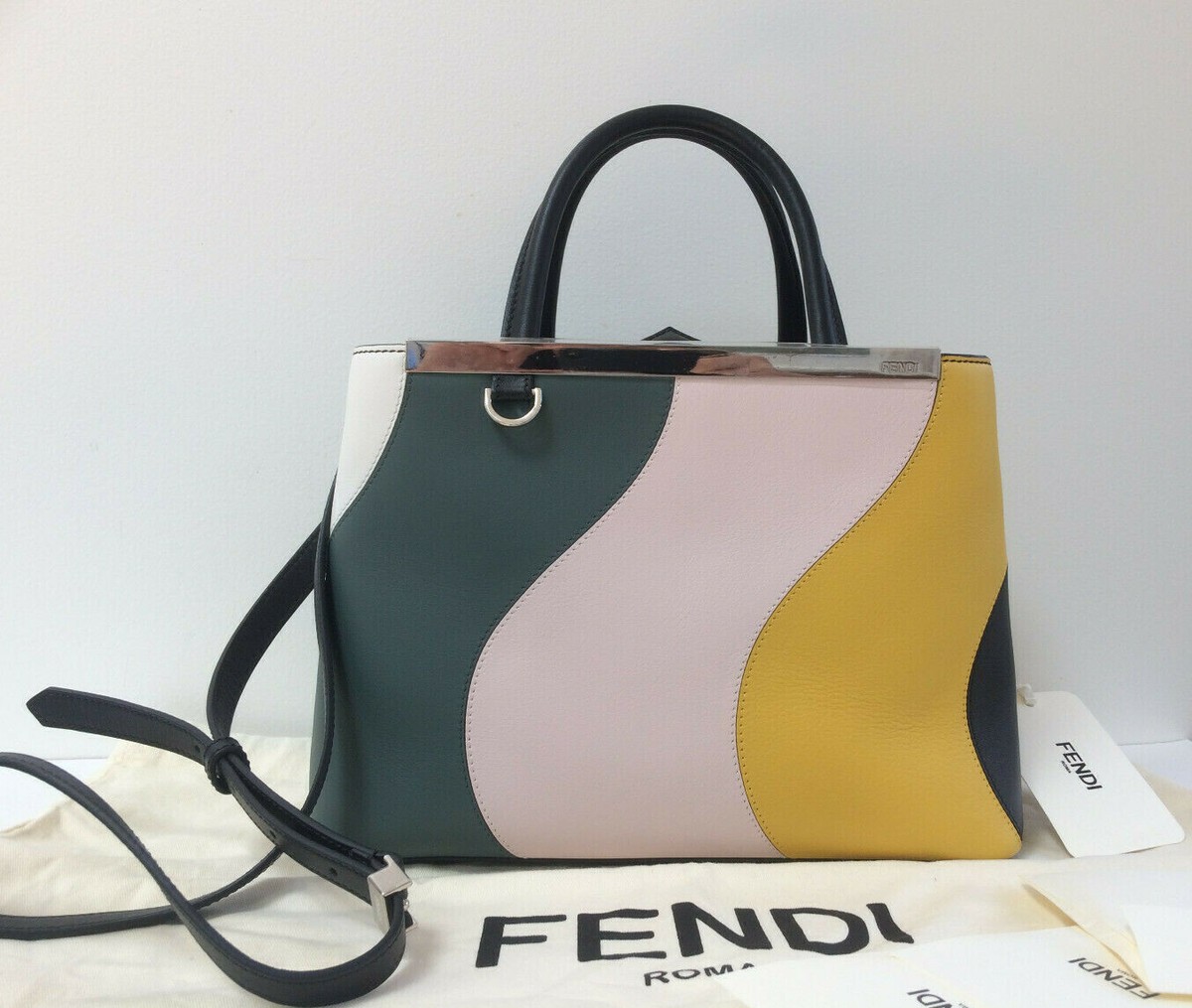 NWT Fendi Petite 2Jours VIT DOLCE Wave Multi Color Block NWT Fendi Petite 2Jours VIT DOLCE Wave Multi Color Block
