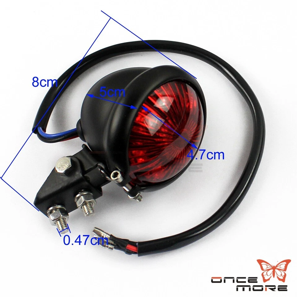 Luz trasera de freno LED universal para carcasa de acero cromado para moto Suzuki RM125 Foto 2 de 4