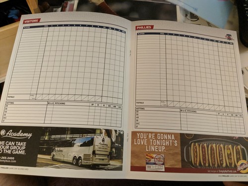 Scott Kingery Cover PHILADELPHIA PHILLIES Game Day Scorecard 2019 Program - Picture 4 of 5