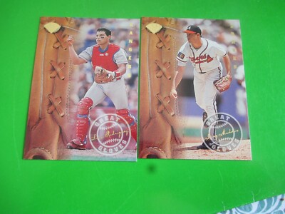 (12) Diff. - 1995 Leaf ''GREAT GLOVES'' Insert Cards w/ MADDUX + IVAN RODRIGUEZ