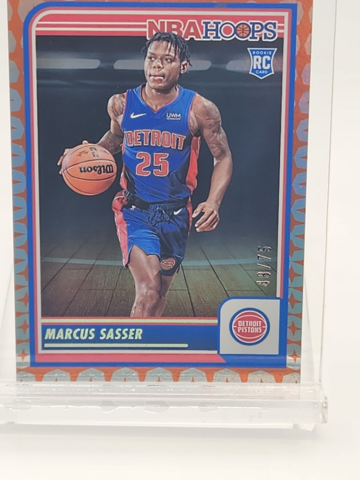 2023 Panini NBA HOOPS Marcus Sasser GRAVITY HOLO SP 48/75 RC ROOKIE PISTONS #260
