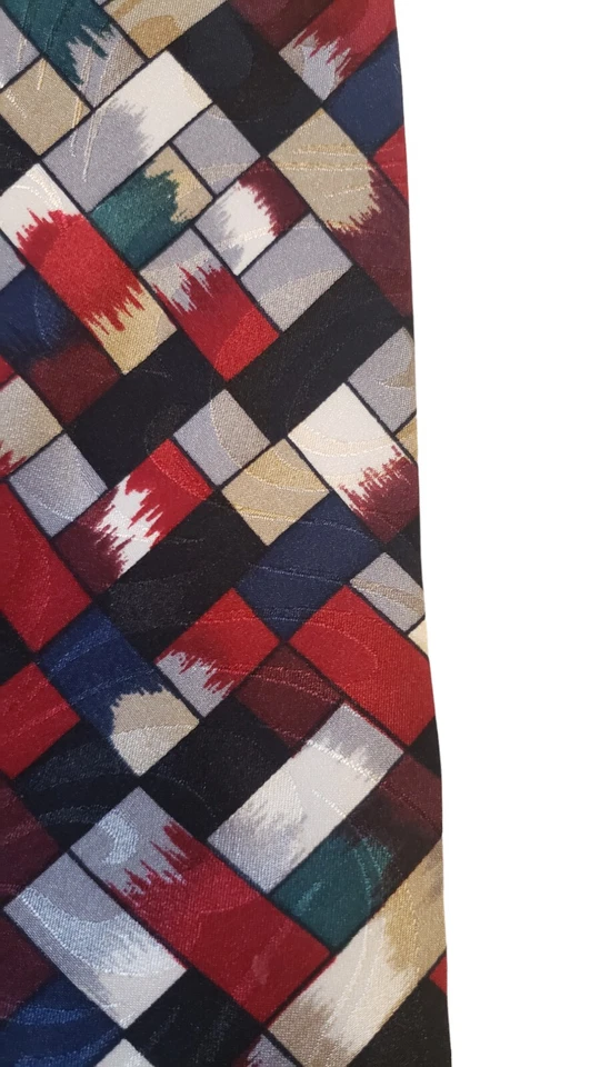 Corbata de lujo 100 % seda cuadrada multicolor nueva con etiquetas Monterey Bay de J. Blades & Co. Foto 3 de 4