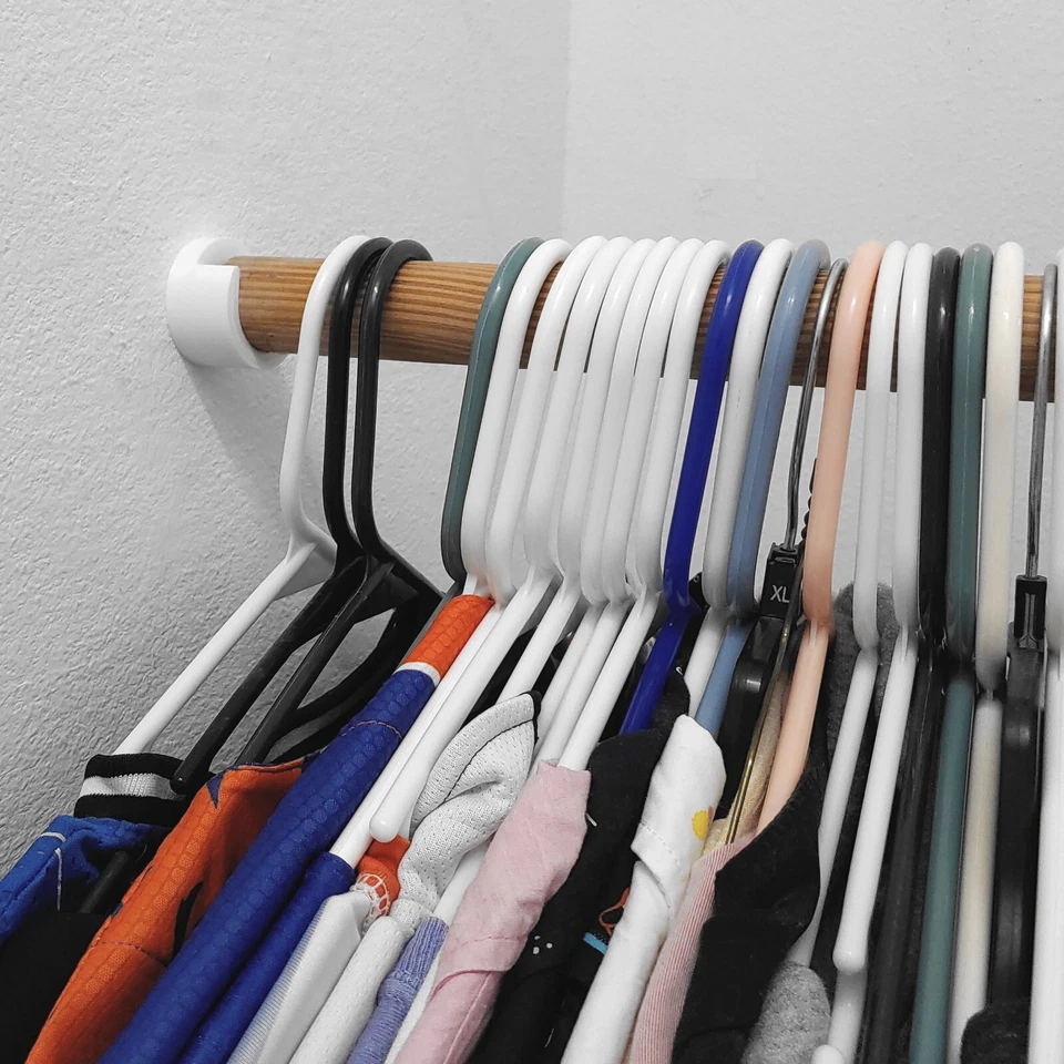 1 1/4 pol. Cabide de haste de armário resistente, suporte de barra 1,25, montagem, suporte 300 lb. - Imagem 3 de 4