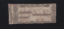 US $5 Rhode Island Farmers Exch Bank Obsolete Currency VF-XF Durand #455
