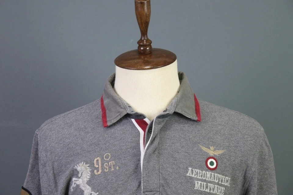 Polo de rugby gris Aeronautica Militare talla L Foto 4 de 4