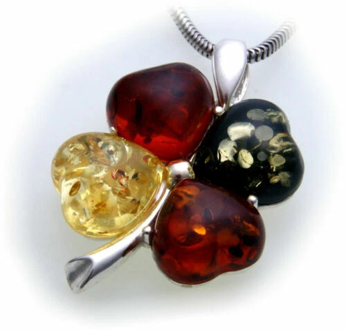 Collane e pendagli di lusso di argento in argento sterling pietra principale ambra