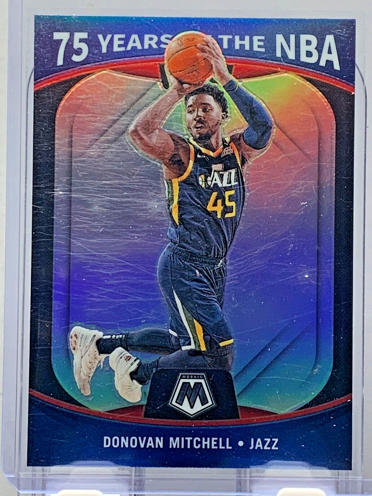 2021-22 Panini Mosaic Basketball 75 Years Of The NBA Donovan Mitchell Insert
