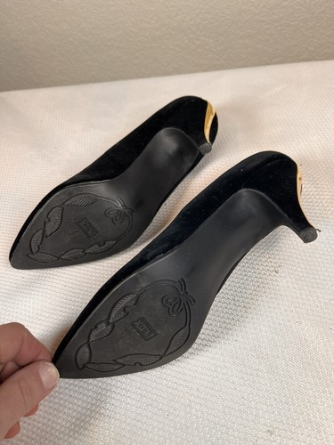 Vintage Black Velvet Heels Size 7 - Picture 6 of 11