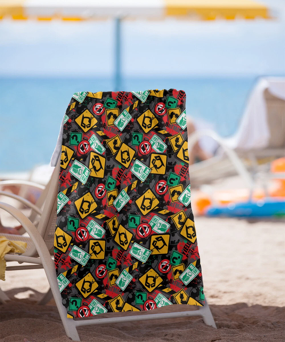 Batman Street Sign Pattern Officially Licensed Beach Towel 30"x60"
