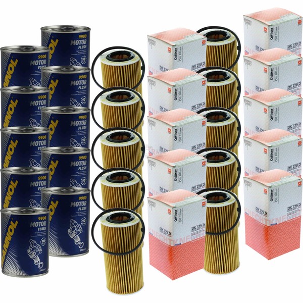 10X Original Mahle / Knecht ÖLfilter OX 379D + 10X SCT Motor Flush MotorspüLung-image