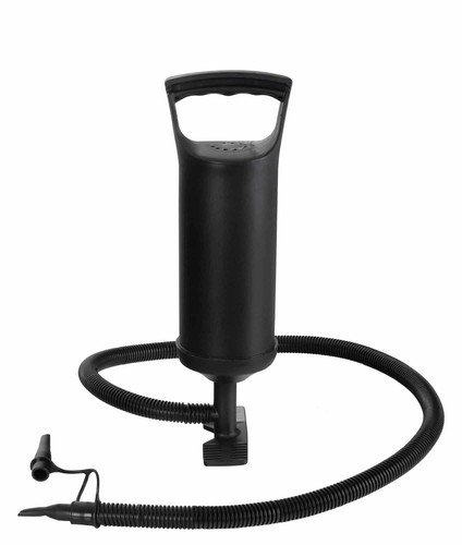 Mechanische Doppelhub-Luftpumpe aus Kunststoff mit 2 verschiedenen Düsenaufsätze