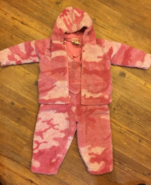 Cabela's Girls Snowsuit 18 24 Month Fleece Camo Pink Overall Bib Two