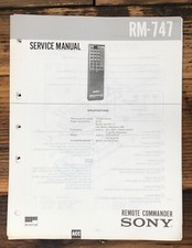 Sony RM-747 Remote Control Service Manual Original 