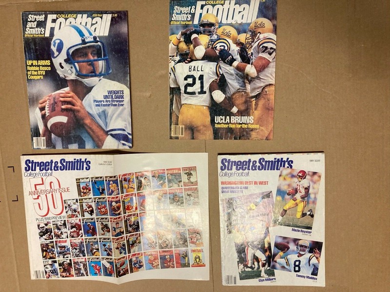 Lot of 4–1985, 1986, 1990, 1991 Street & Smith College Football Yearbooks.  West