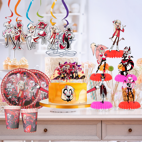 HAZBIN HOTEL Geschirr Geburtstag Party Zubehör Gastgeschenk Herzstück Deko - Bild 4 von 17