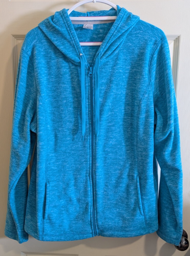 Athletic Works Womens Plus Size 2X (20) Turquoise Fleece Zip Front Jacket - Picture 1 of 3