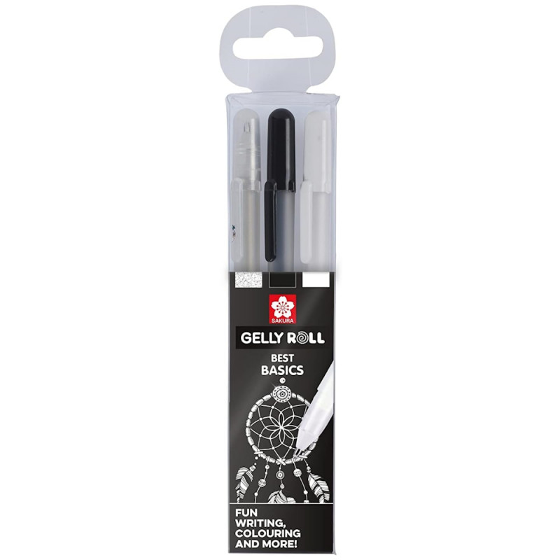 Sakura Gelly Roll Sparkle, Black & White Gel Pen Set (3pc)