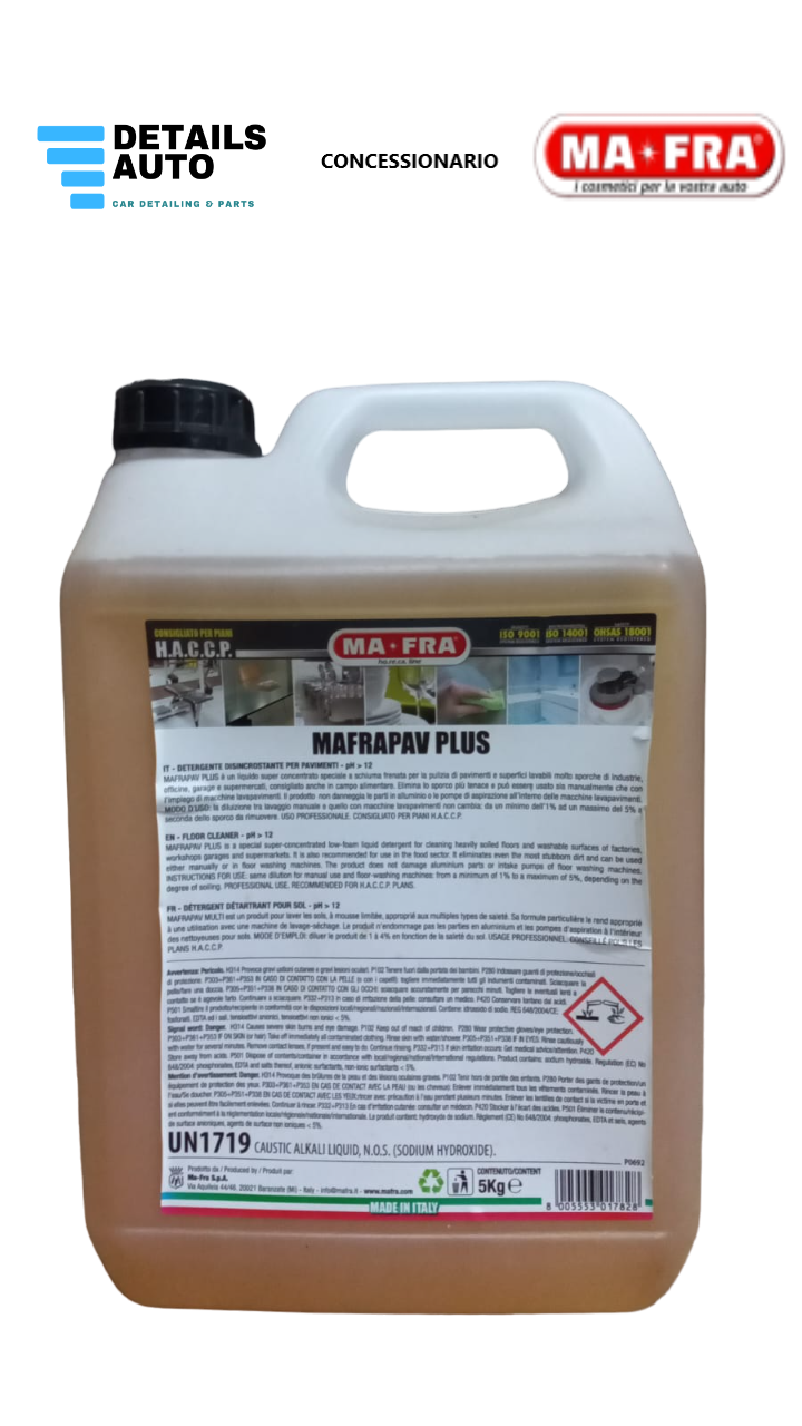 Mafrapav Plus 5kg Mafra Detergente Sgrassante Pavimenti Manuale e Lavasciuga