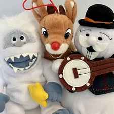 Sam Snowman, Abominable Snowman AND Rudolph! VTG 1998 7" Stuffins-Isl of M Toys