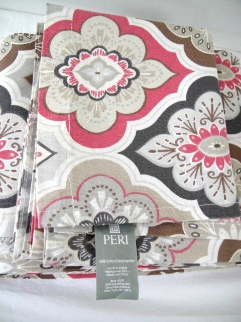 Cortina de ducha estándar Peri floral medallón 100 % tela algodón Foto 4 de 4